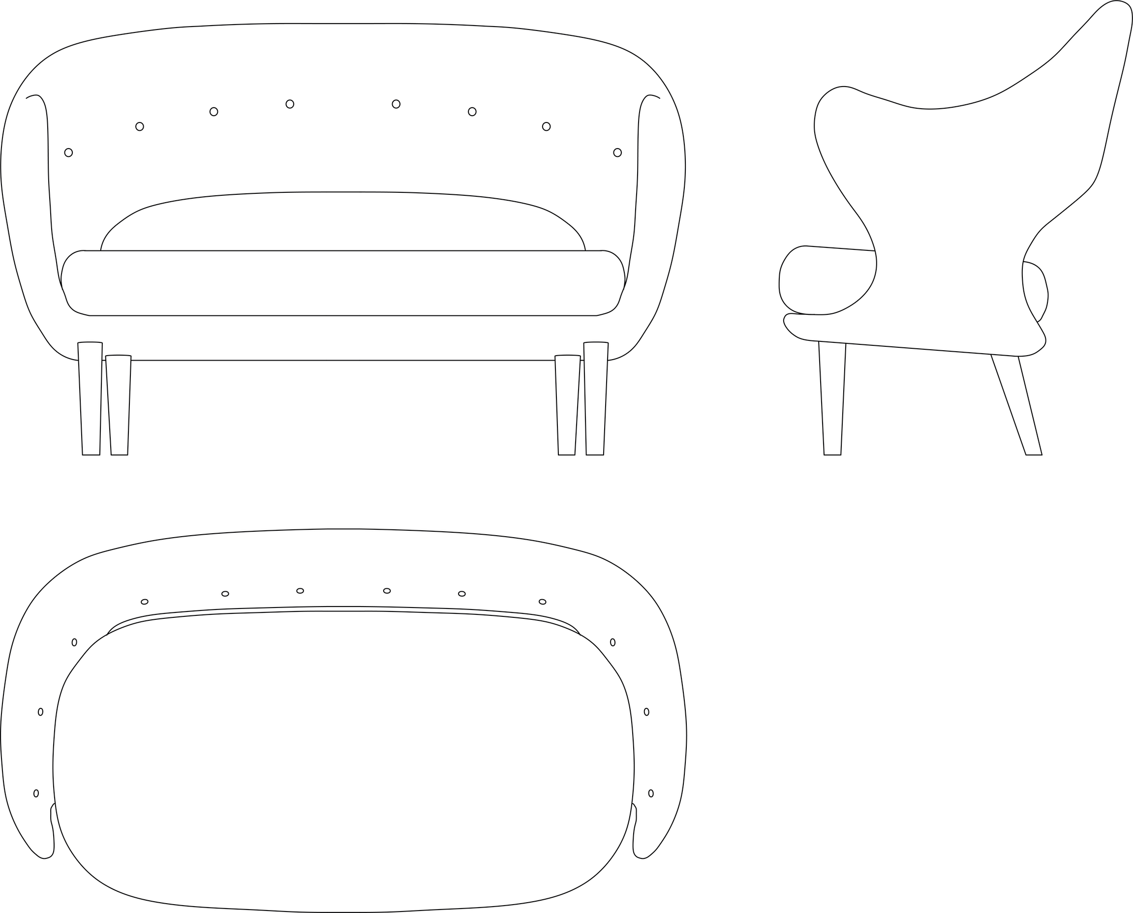 Willadsen Sofa 2D Drawing