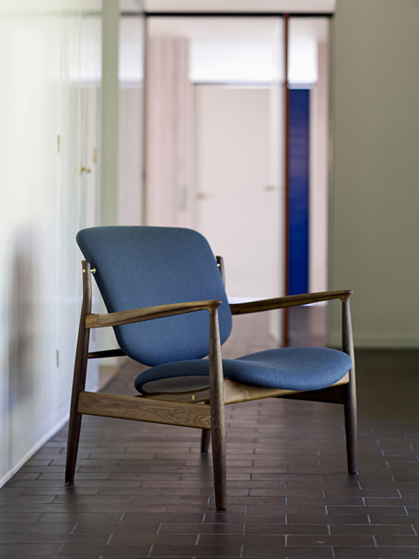 The France Chair in smoked oak with 'Watercolour' textile upholstery in the colour 'Cast Iron'.